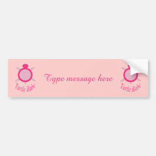 Mooie Roze Schildpad Baby Autosticker Bumpersticker