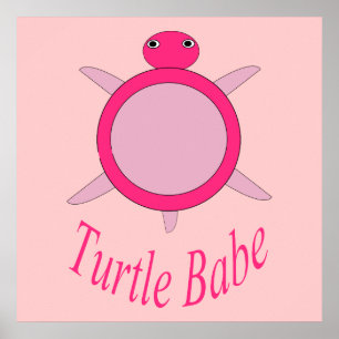 Mooie Roze Schildpad Meisje Poster