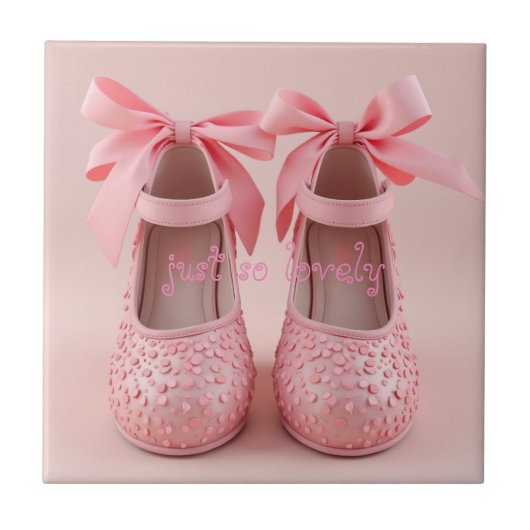 Mooie roze schoenen tegeltje (Voorkant)