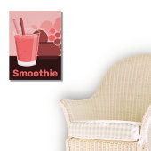 Mooie Roze Smoothie Glas & Vruchten Poster