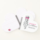 Mooie Roze Strik Grijze en Witte Vlecht Haarstylin Notitieboek (Binnen)