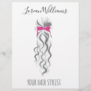 Mooie Roze Strik Grijze en Witte Vlechtster Haarst Flyer