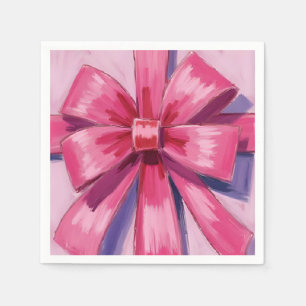 Mooie Roze Strik Lint Waterverf Servet