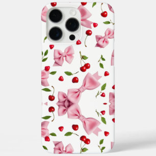 Mooie roze strikken en kersen iPhone 16 pro max hoesje