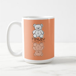 Mooie Roze Teddybeer Reflectie Doodle Aangepaste N Koffiemok