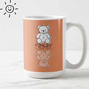 Mooie Roze Teddybeer Reflectie Doodle Aangepaste N Koffiemok