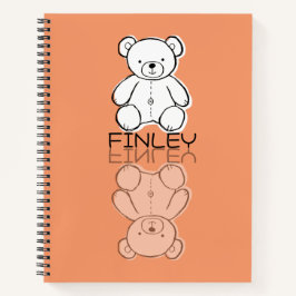 Mooie Roze Teddybeer Reflectie Doodle Aangepaste N Notitieboek