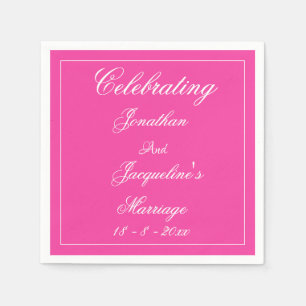 Mooie Roze Trouw Chic Witte Script Namen Papier Servet
