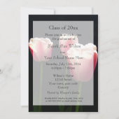 Mooie roze tulp bloemen afstudeer aankondiging (Voorkant)