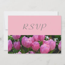mooie roze tulp bloemen RSVP bruiloftsfeest