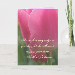 Mooie Roze Tulp Dochter Verjaardagskaart Kaart