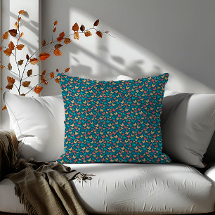 Mooie roze turquoise turkoois vlinderpatroon kussen
