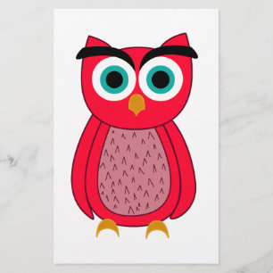 Mooie Roze Uil Illustratie Briefpapier