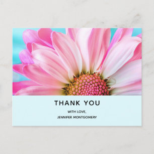 Mooie roze ventiel dicht foto bedankt briefkaart