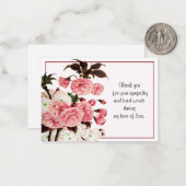 Mooie roze ventilator bedankt notitiekaartje (Voorkant / Achterkant in situ)