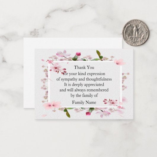 Mooie roze ventilator - Hartelijk dank Notitiekaartje (Voorkant / Achterkant in situ)