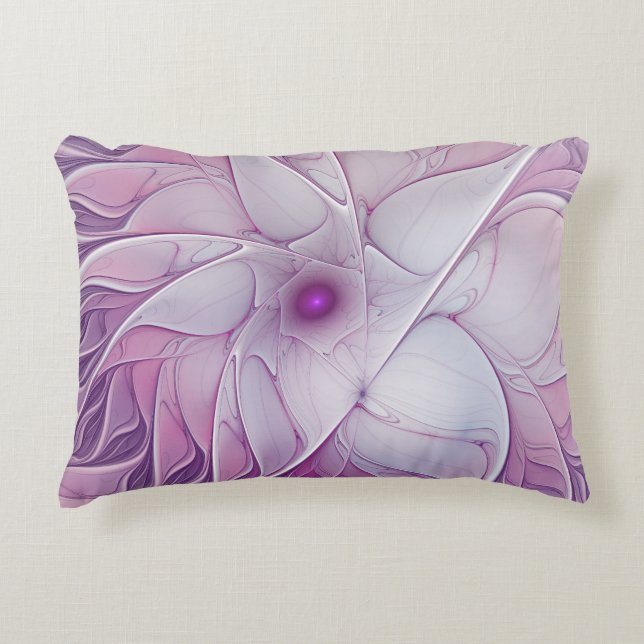 Mooie roze ventilator moderne Abstracte fractale k Accent Kussen (Voorkant)