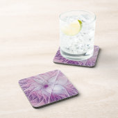 Mooie roze ventilator moderne Abstracte fractale k Bier Onderzetter (Rechterzijde)