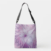 Mooie roze ventilator moderne Abstracte fractale k Crossbody Tas (Achterkant)