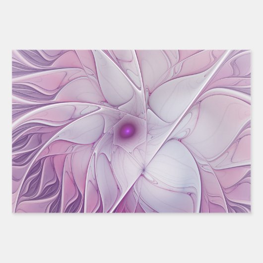 Mooie roze ventilator moderne Abstracte fractale k Inpakpapier Vel (Voorkant)