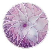 Mooie roze ventilator moderne Abstracte fractale k Keramische Knop (Voorkant)