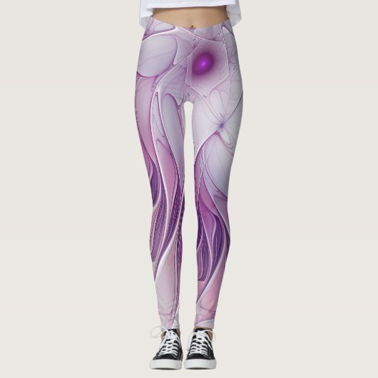 Mooie roze ventilator moderne Abstracte fractale k Leggings (Voorkant)