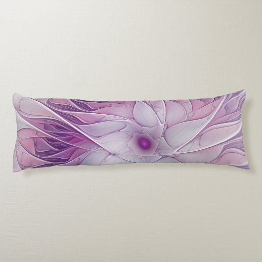 Mooie roze ventilator moderne Abstracte fractale k Lichaamskussen (Achterkant)