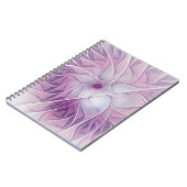 Mooie roze ventilator moderne Abstracte fractale k Notitieboek (Linkerzijde)