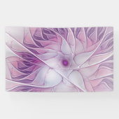 Mooie roze ventilator moderne Abstracte fractale k Spandoek (Horizontaal)