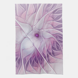 Mooie roze ventilator moderne Abstracte fractale k Theedoek
