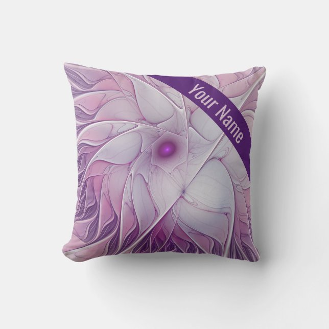 Mooie roze ventilator moderne Abstracte kunstnaam Kussen (Voorkant)