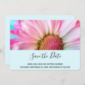 Mooie roze ventilator sluit foto-bruiloft dicht save the date (Voorkant / Achterkant)