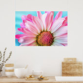 Mooie roze ventilator Sluiten Foto Poster (Keuken)