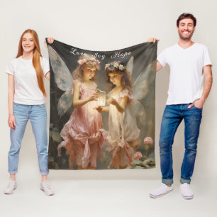 Mooie roze Victoriaans feeën liefde vreugde hoop Fleece Deken