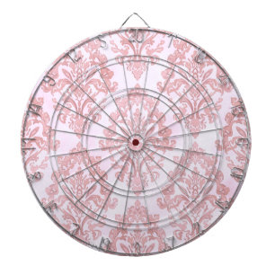 Mooie roze victoriaanse damast watercolor patroon dartbord