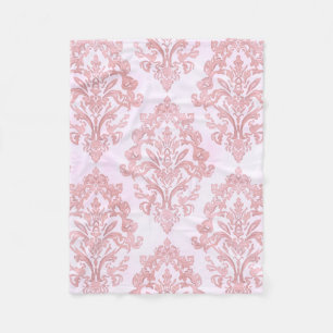 Mooie roze victoriaanse damast watercolor patroon fleece deken