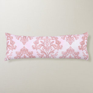 Mooie roze victoriaanse damast watercolor patroon lichaamskussen