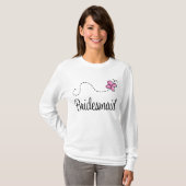 Mooie Roze Vlinder Bruidsmeisje T-shirt (Voorkant volledig)