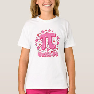 Mooie Roze Vlinder "Cutie Pi" Wiskunde Spel Meisje T-shirt