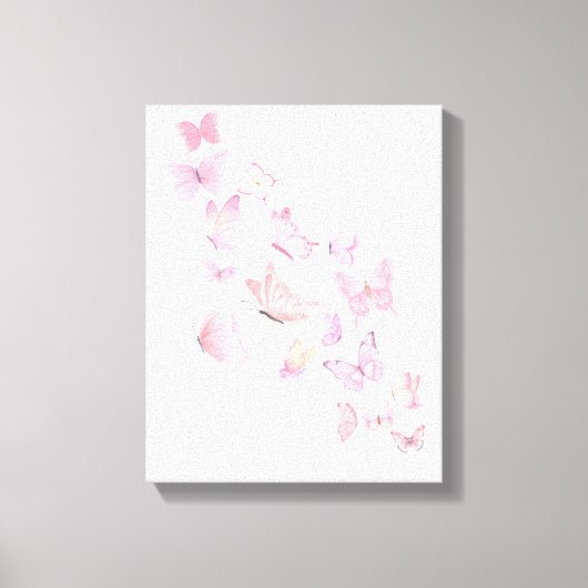 Mooie Roze Vlinders - Ingepakte Canvas Afdruk (Voorkant)