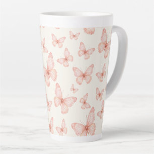 Mooie roze vlinders latte mok
