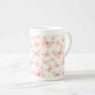 Mooie roze vlinders porselein kop