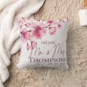 Mooie Roze Waterverf Bloem Bruidspaar Kussen (Deken)