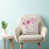 Mooie Roze Waterverf Bloem Bruidspaar Kussen (Stoel)