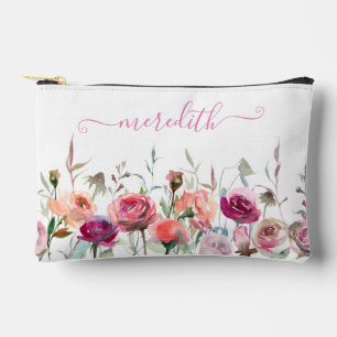 Mooie Roze Waterverf Bloemen Tuinnaam Etui