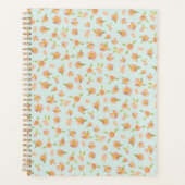 Mooie Roze Waterverf Bloemenpatroon Mint Planner (Voorkant)