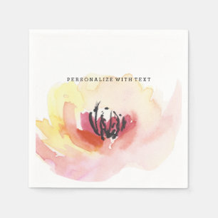 Mooie roze Waterverf Floral Servetten