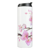 Mooie roze waterverf kersenbloesems thermosbeker (Gedraaid links)