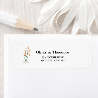 Mooie roze Waterverf Wildflower bruiloft label