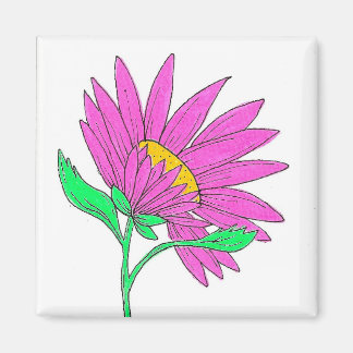 Mooie Roze Whymisical Acryl Bloemschildering Magneet